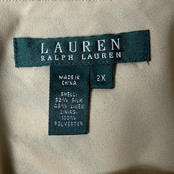 Ralph Lauren Tangiers Safari Black/Ghurka Silk Linen Skirt Size 2X - Picture 5 of 5